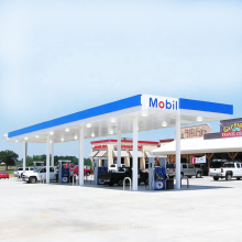 Metal roof canopy prefabricated gas station petrol station pump structure